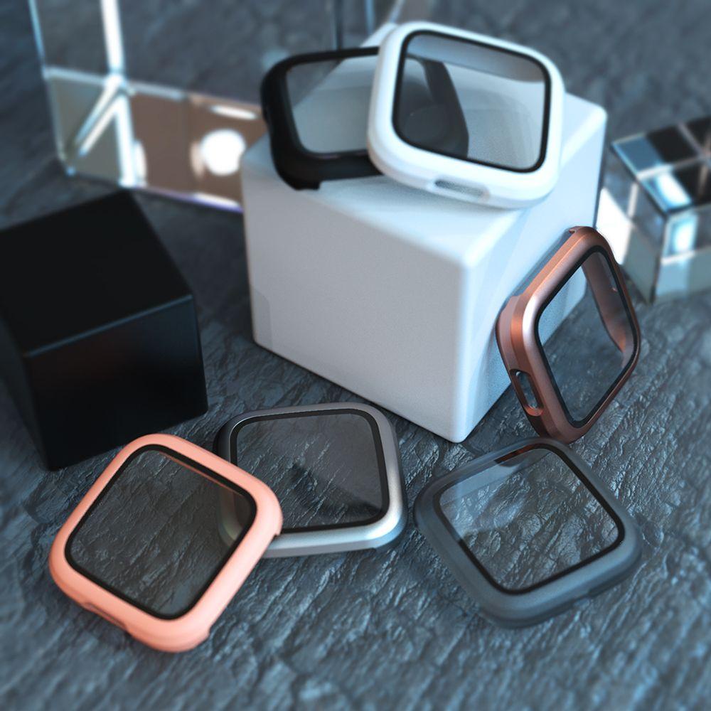 Ốp Bảo Vệ Bằng PC Cứng Siêu Mỏng Mặt Nhám Kèm Kính Cường Lực 9H Cho Đồng Hồ Thông Minh Fitbit Versa 2