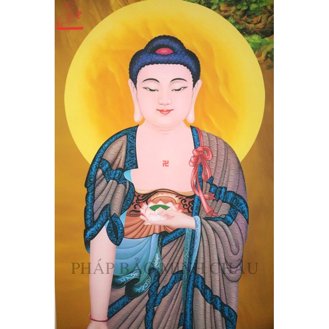 BỘ 3 BỨC TRANH LỤA TAM THÁNH (TO - NHỎ) _ CAM