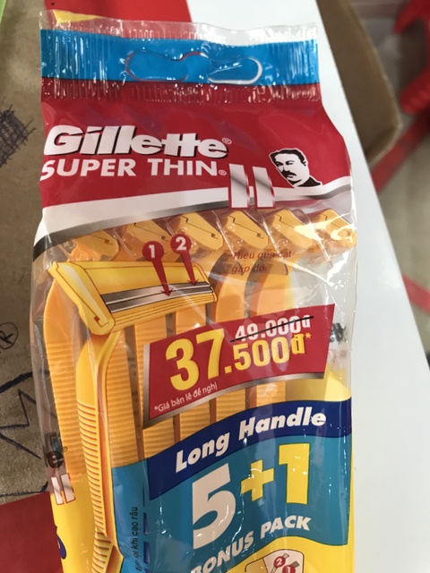 Dao cạo Gillette Super Thin cán váng túi (5+1)