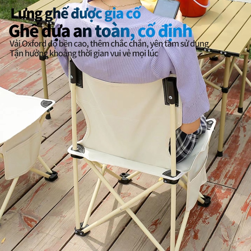 Ghế xếp tiện lợi ngoài trời Dễ dàng mang theo Câu cá vẽ tranh làm bài tập ngoài trời