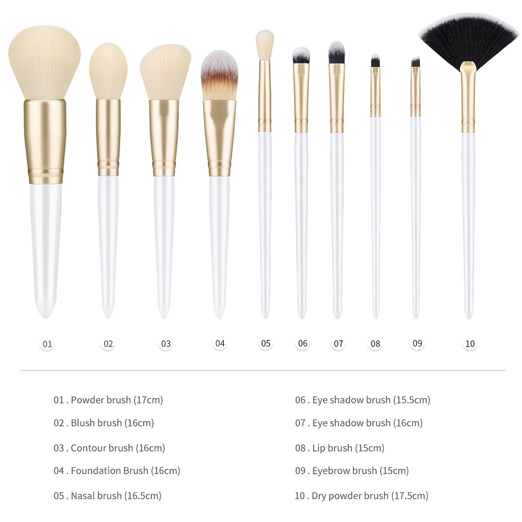 10pcs Makeup Brushes Set Powder Face Blush Foundation Contour Eye Lip Makeup Cosmetic Brush Kit