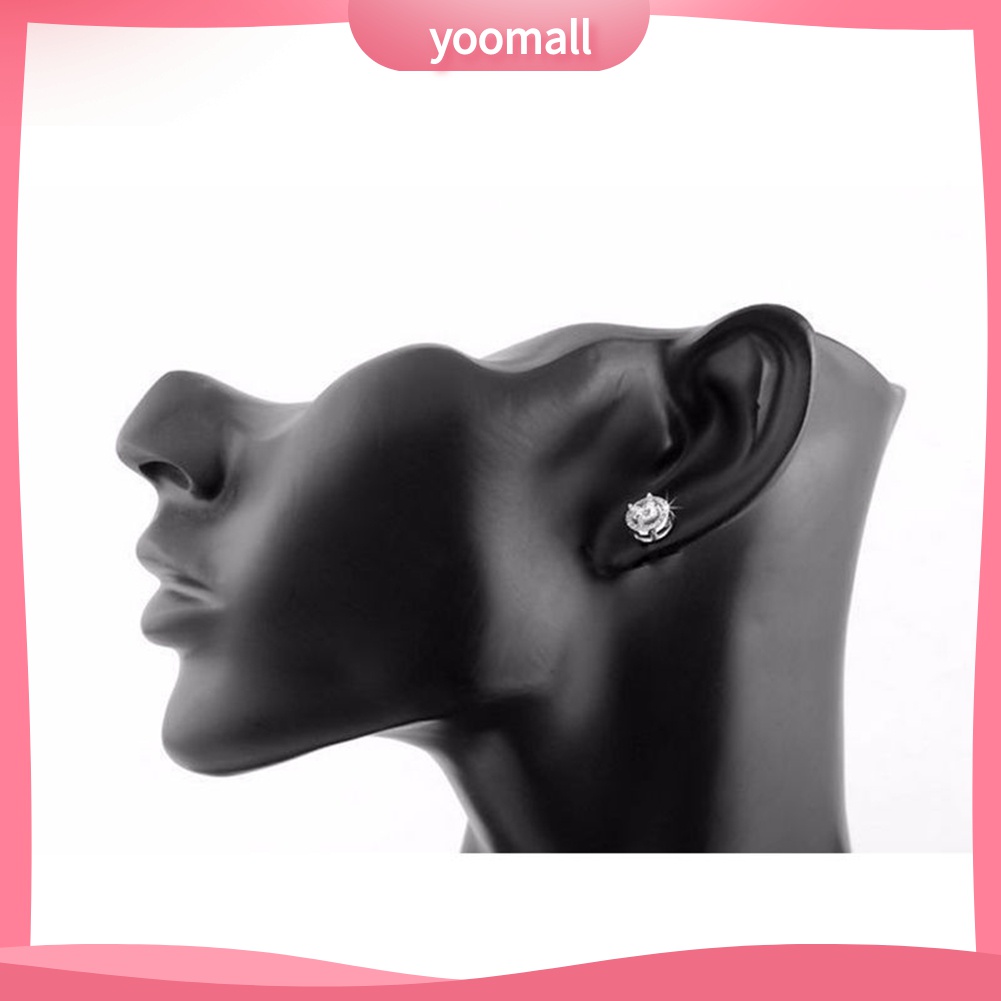 Yomall♡ Bông Tai DạNg TròN ĐíNh Đá ThờI Trang