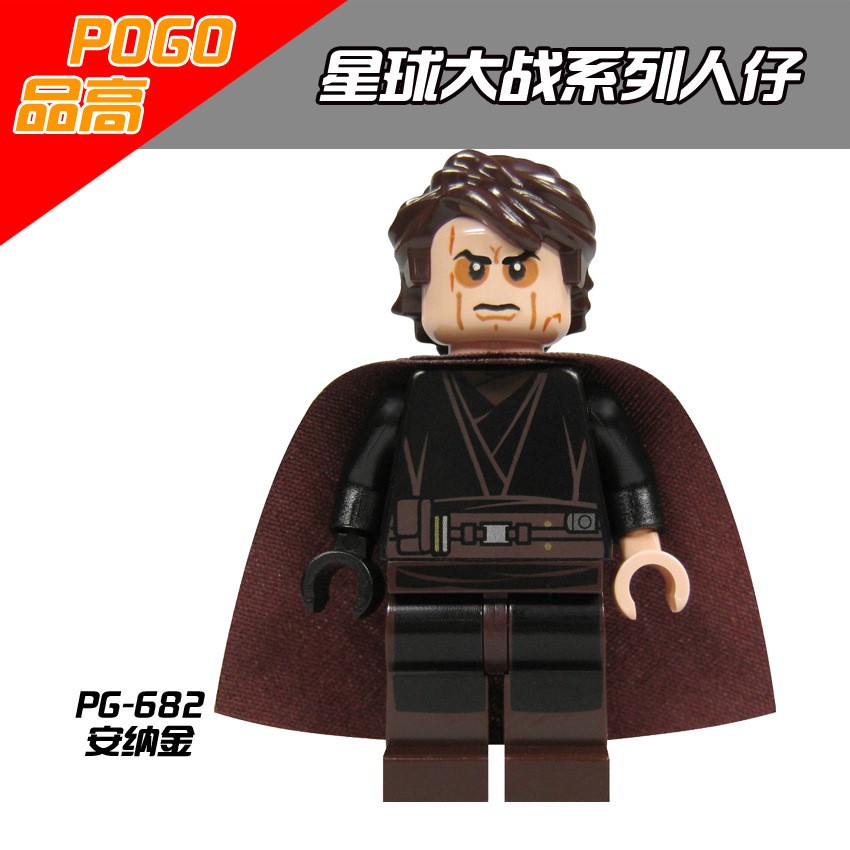 Đồ chơi búp bê cho trẻ emPG8034 Pingo loạt phim Star Wars Luke Kuigang Jinsava lắp ráp khối xây dựng minifigure túi đồ chơi giáo dục <