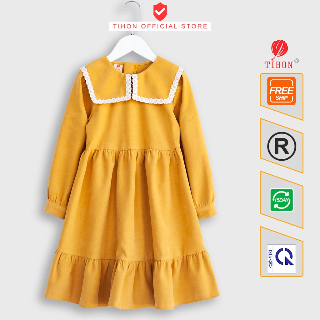 Váy bé gái TIHON chất liệu ấm áp from dáng cực Xinh VT0750150