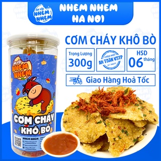 Cơm cháy khô bò Nhem Nhem 300g Đồ ăn vặt Hà Nội vừa rẻ vừa ngon