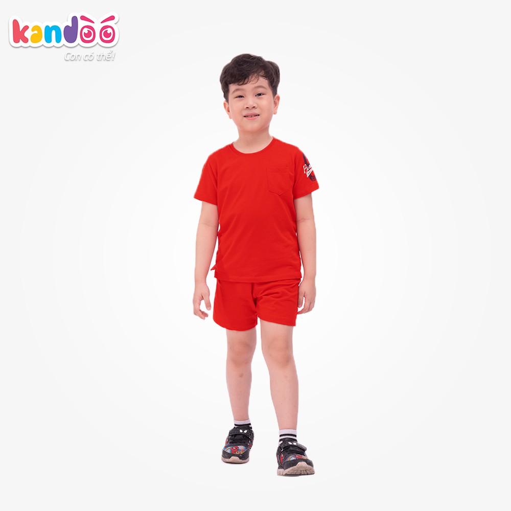 Bộ đồ ngắn tay bé trai KANDOO màu đỏ. chất liệu cotton cao cấp mềm mịn, thoáng mát, an toàn cho bé - DBSH1708