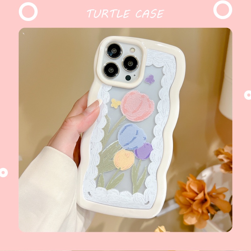 Ốp Lưng Tiktok acrylic Ren Bảo Vệ Cho Apple iPhone 14131211 Ốp Điện Thoại Họa Tiết Hoa Xinh Xắn Cho Iphone promax XS XR xsmax se2020 678plus