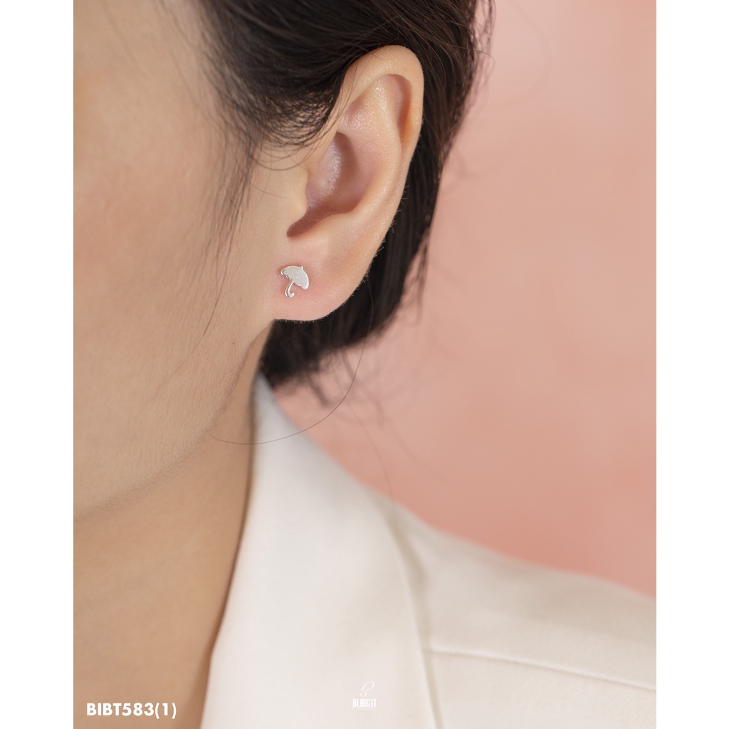 Khuyên Tai Bạc Nữ 925 BLING IT Thiết Kế Hình Đám Mây Cây Dù Phong Cách Nữ Tính Đơn Giản - BIBT583