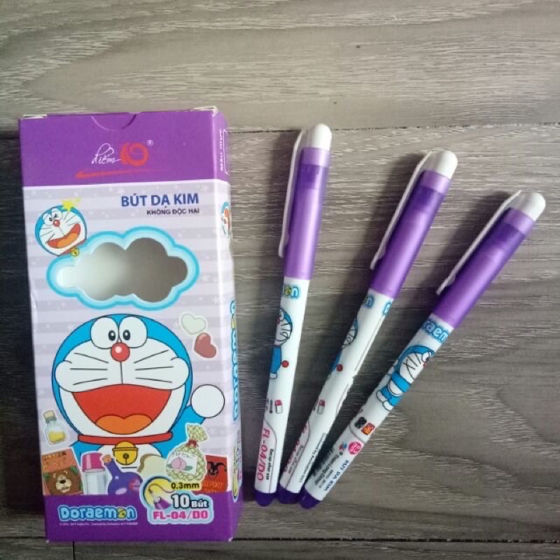 Bút dạ kim Doremon màu tím, xanh