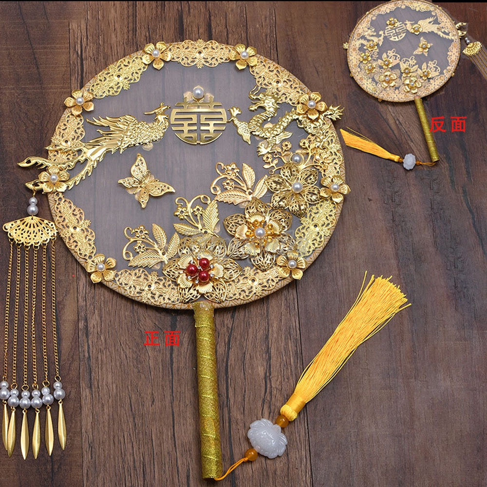 Quạt Xiuhe Cầm Tay Thời Trang Trung Hoa Cho Cô Dâu
