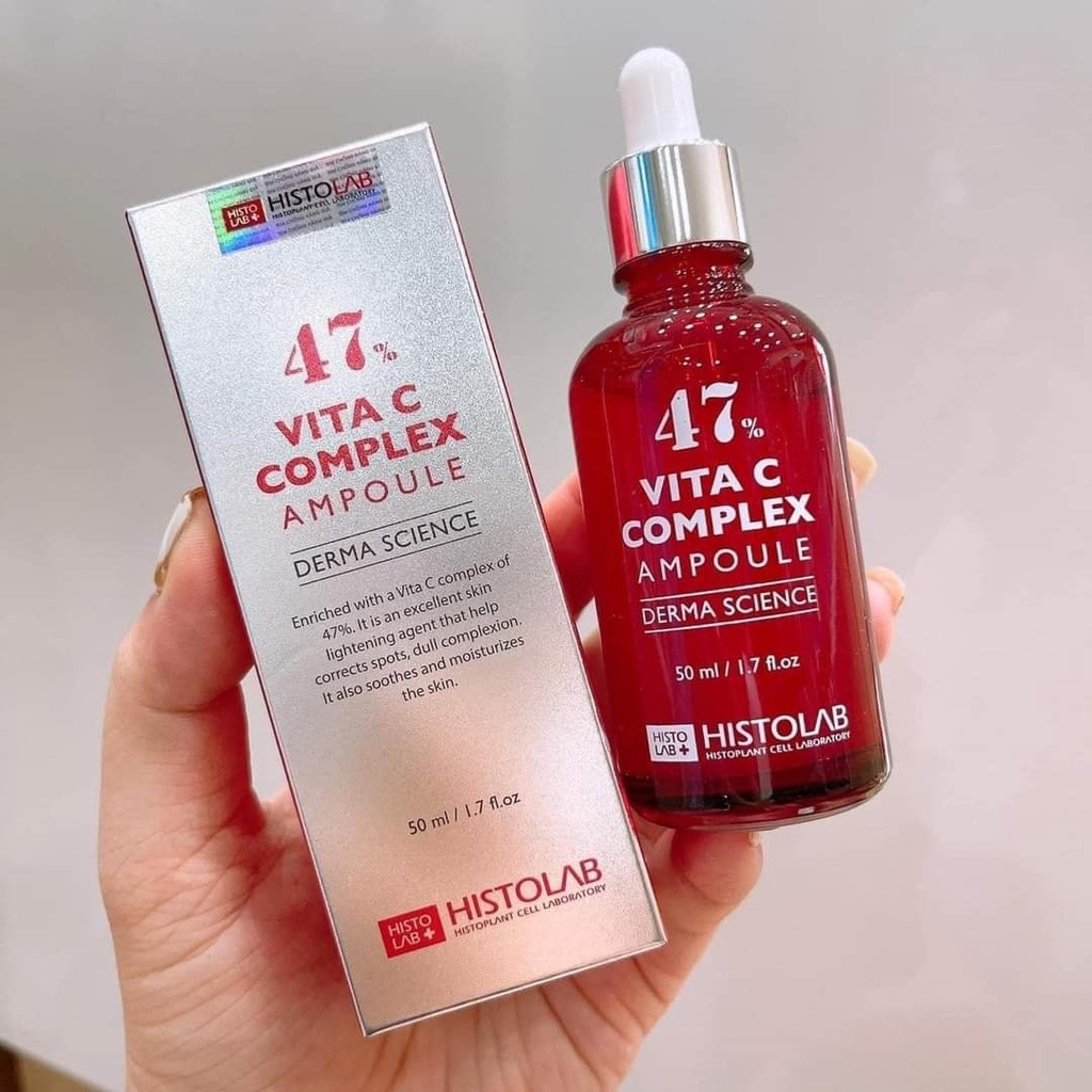 Serum Dưỡng Trắng Sáng Da Histolab Vita C Complex Ampoule 47% Chống lão hóa, không cồn 50ml