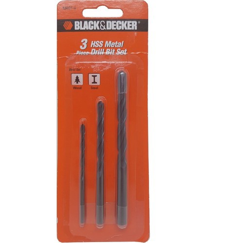 BLACK+DECKER - A8031G Hộp mũi khoan sắt, Gỗ 3 chi tiết - A8031G