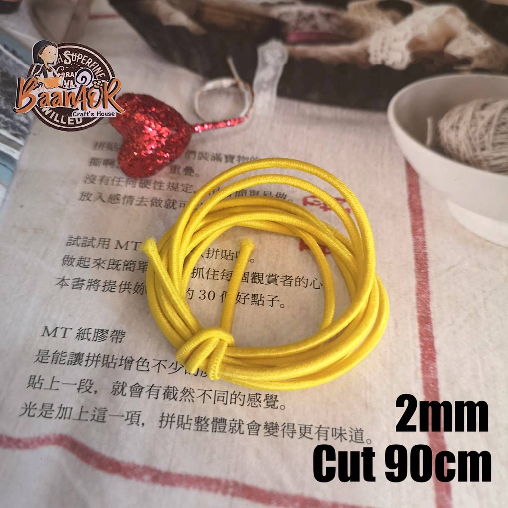 Dây thun 2mm Dây tròn Màu đa năng Kích thước 2 Mm Cắt thành miếng Chiều dài 90cm / 2mm Cao su