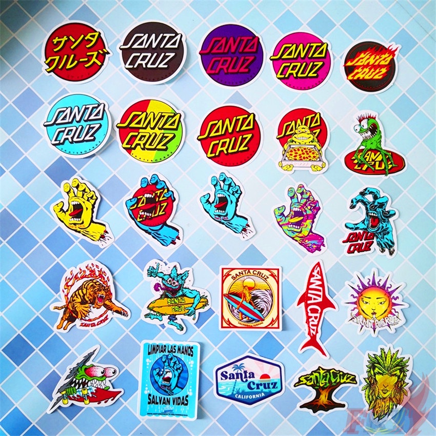 ❉ Sticker Dán Ván Trượt Stussy &amp; Santa Cruz &amp; V.A.N.S ❉ Bộ 150 Miếng Dán Chống Thấm Nước Dùng Trang Trí Thủ Công