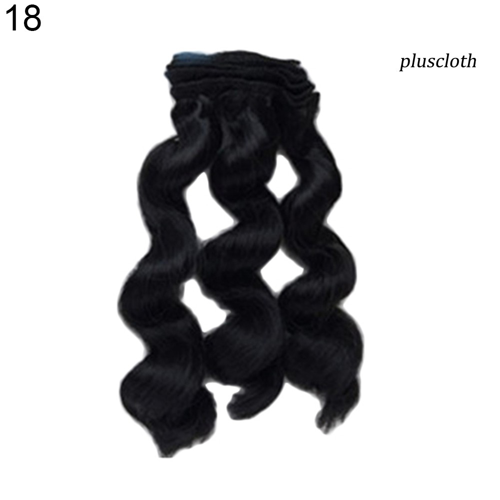 Tóc Giả Uốn Xoăn Màu Trơn 15cm Cho Bé Gái