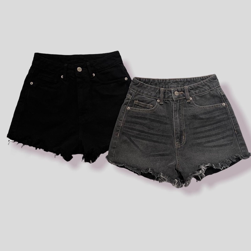Quần short jeans lai tua vingage