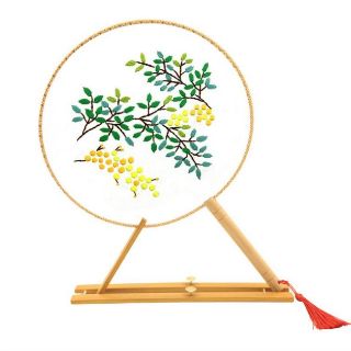 Set 3 Quạt lụa luyện tập thêu sang trọng, quý phái