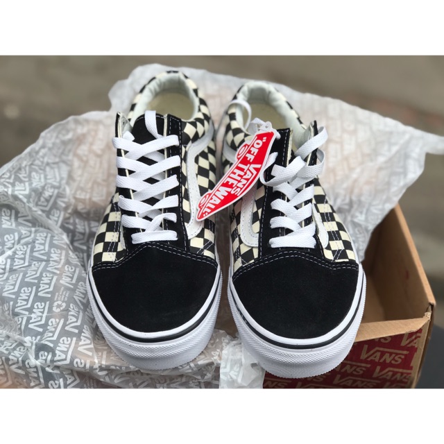VANS PRIMARY CHECKERBOARD OLD SKOOL BLACK/WHITE hàng chính hãng 100%