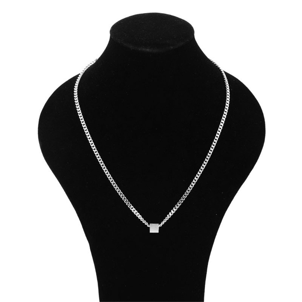 Dây chuyền mặt khối lập phương bằng thép không gỉ thời trang