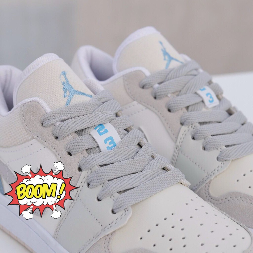 Giày sneaker nam nữ Jd ghi trắng, gót thêu cực đẹp | BigBuy360 - bigbuy360.vn