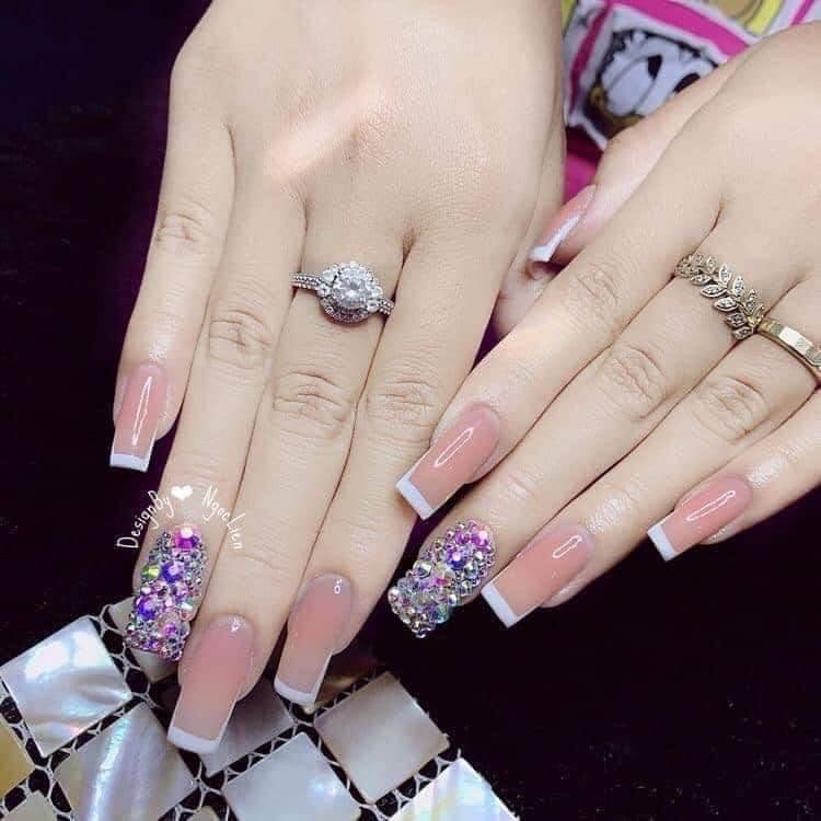 Đá chân Gel 34 mẫu, mix size, khay 12 ô, đá đính móng, nail art