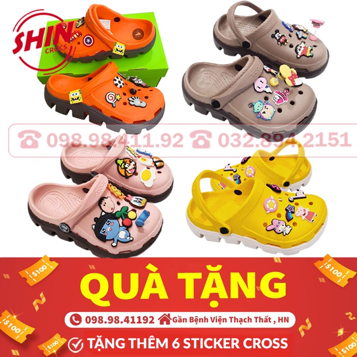 dép cross cho béFREESHIPdép cross cho bé họa tiết đế lượng sóng 4 màu lựa chọn MAIDUTEKID tặng thêm 6 jibitz cross