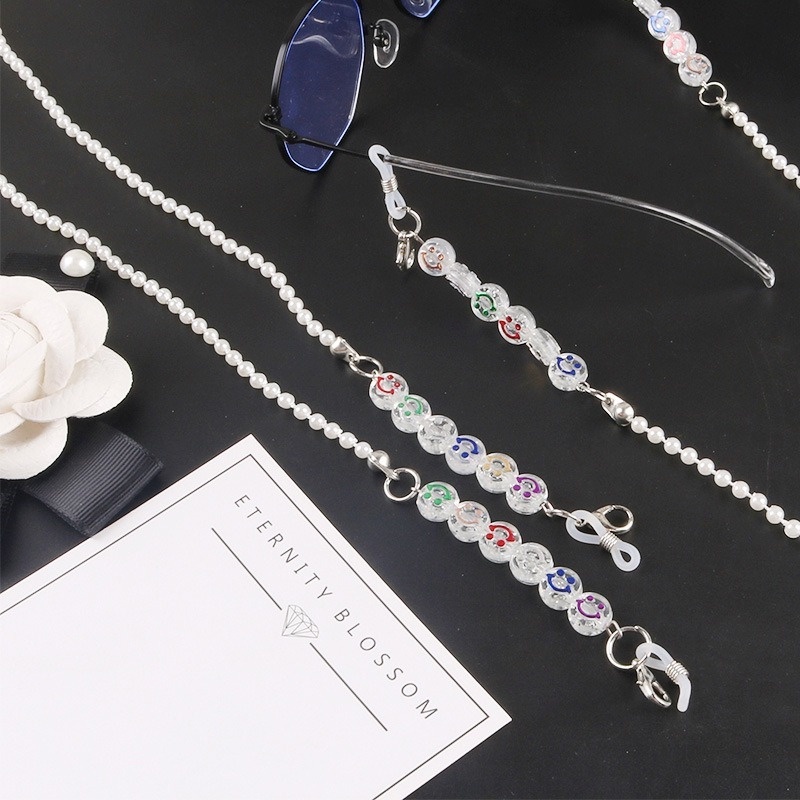 thời trang Chuỗi kính thời trang Dây Đeo Khẩu Trang Hình Mặt Cười Hoạt Hình Phong Cách Hàn Quốc Dành Cho Trẻ Em