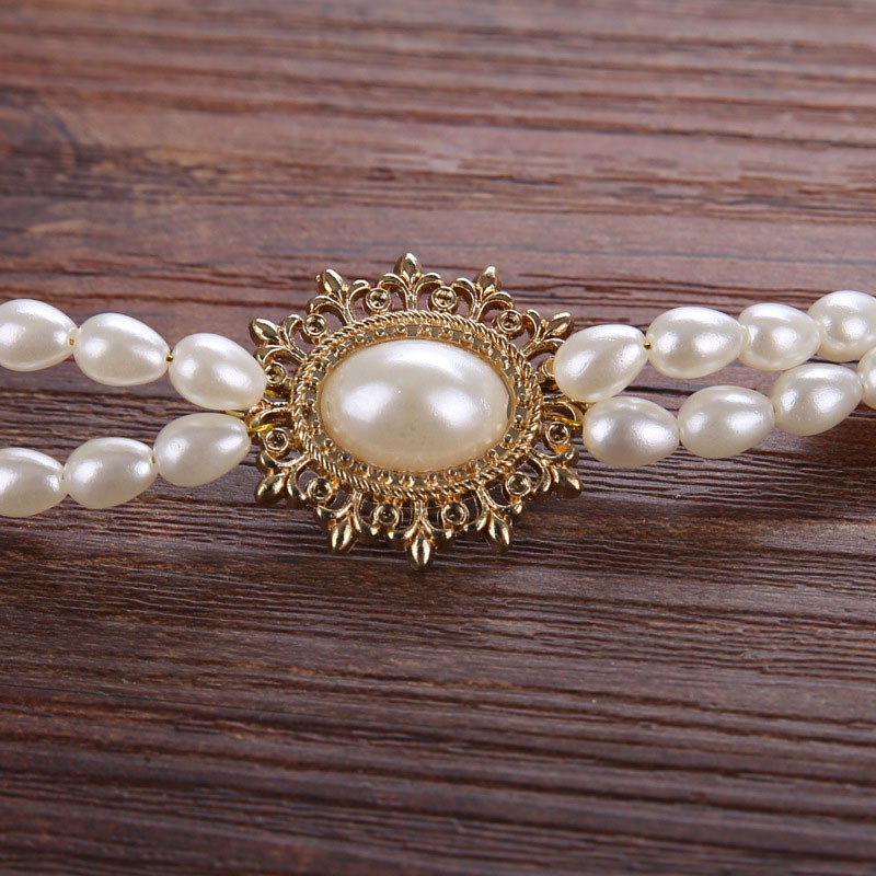 Cài tóc cô dâu đính hạt ngọc trai nhân tạo phong cách Châu Âu