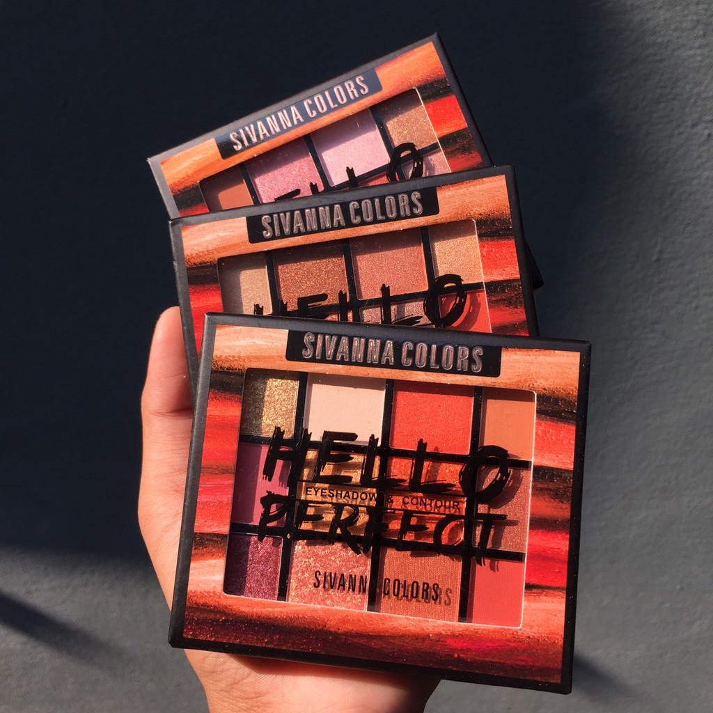 SIVANNA COLORS Eyeshadow & Contour HELLO PERFECT HF5016 Bảng Mắt Má Hồng Tạo Khối Sivanna Hello Perfect Phấn mắt và