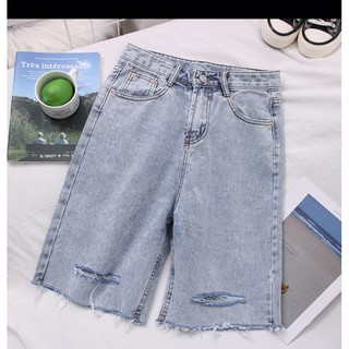 💯quần jeans ngố rách 2 line