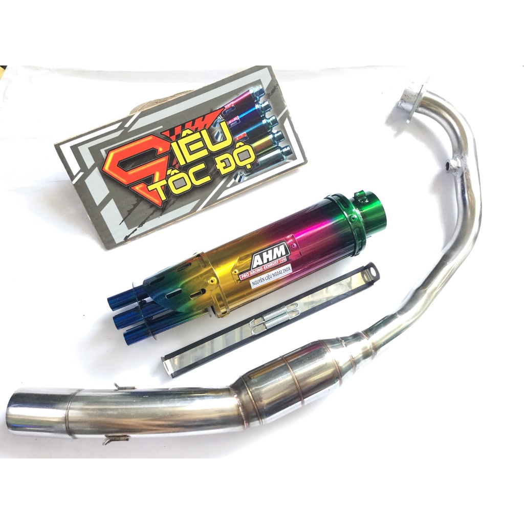 Bộ pô 6 nòng full cổ bầu hơi inox gắn nhiều loại xe
