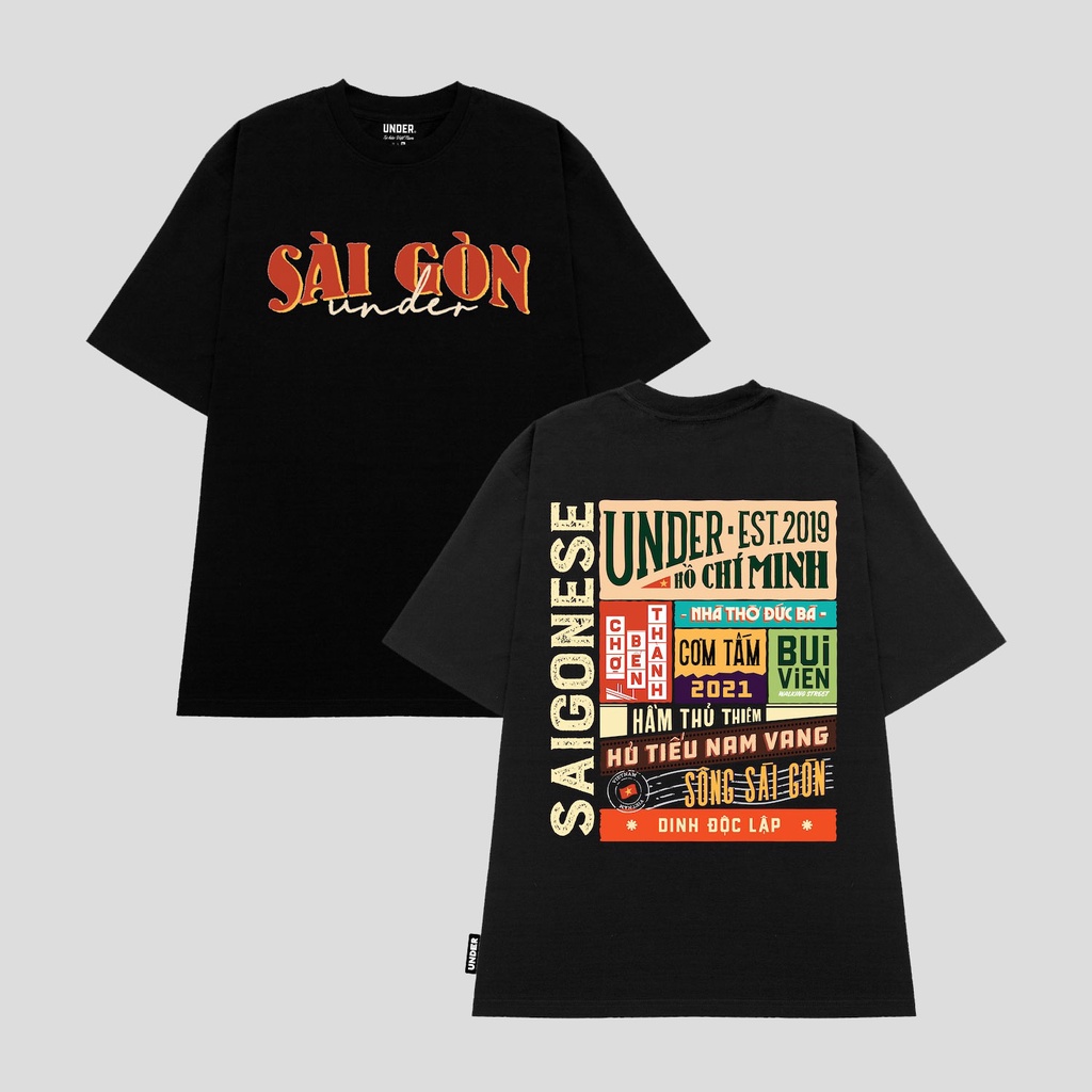 ÁO THUN SAI GON UNDER - SAIGONESE Áo Thun Tay lỡ nam nữ, áo phông unisex from rộng Oversize