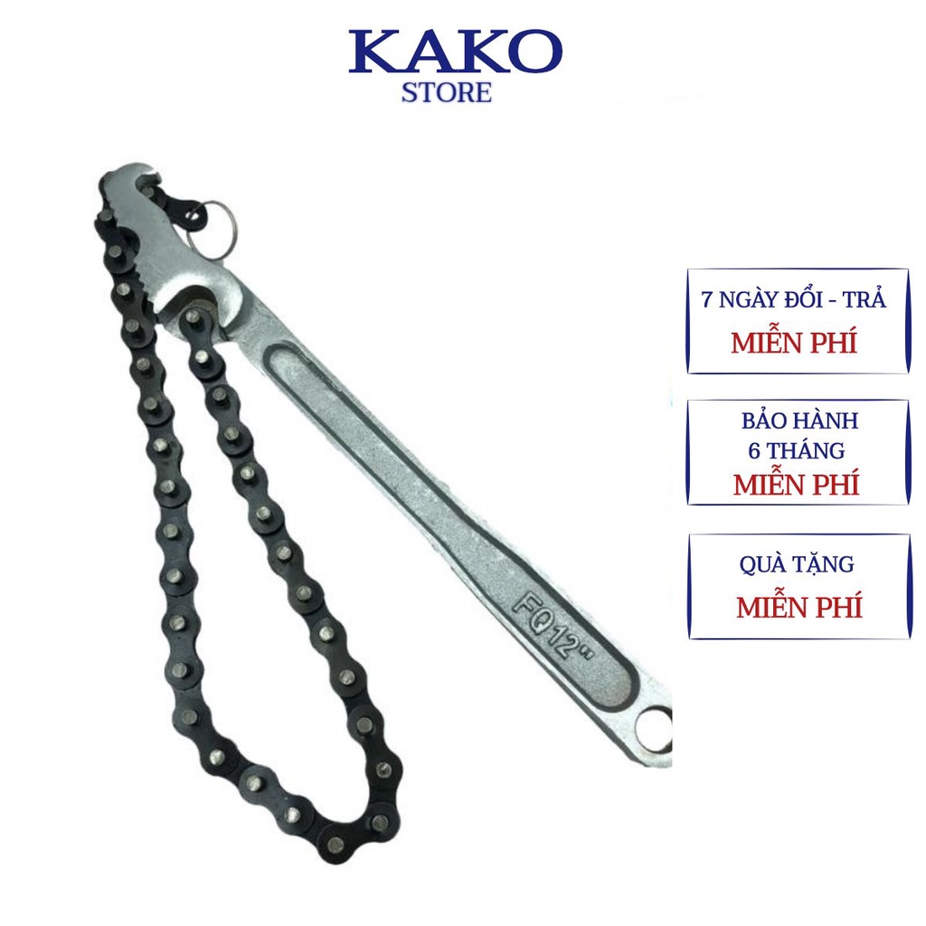 Cờ lê xích Kako , cle dây xích răng cưa 9'' 12'' 16'' 24'' mạ trắng cao cấp