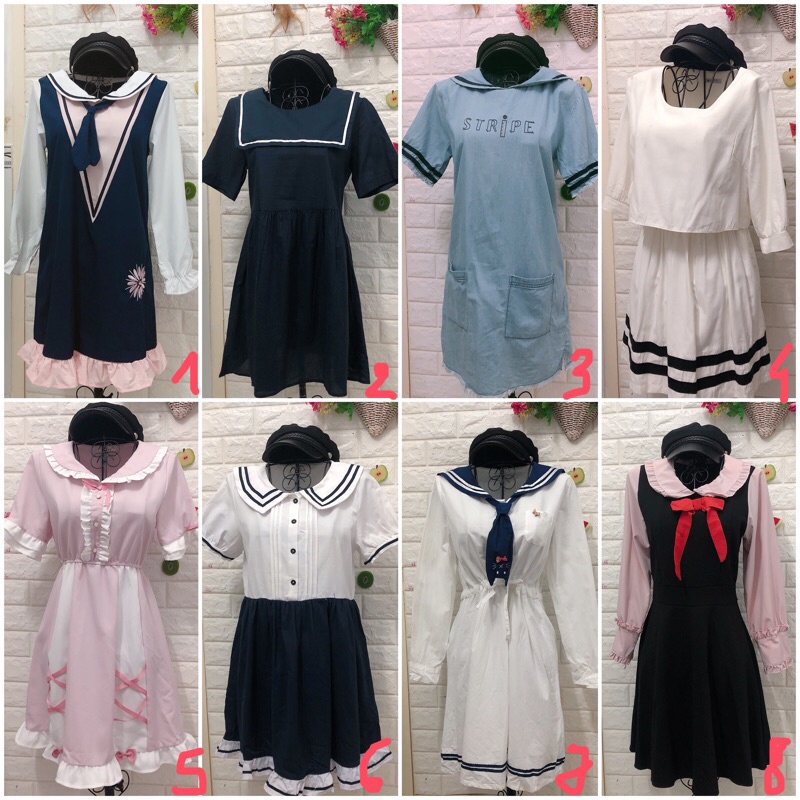 Đầm thuỷ thủ lolita style Mori girl Nhật Bản