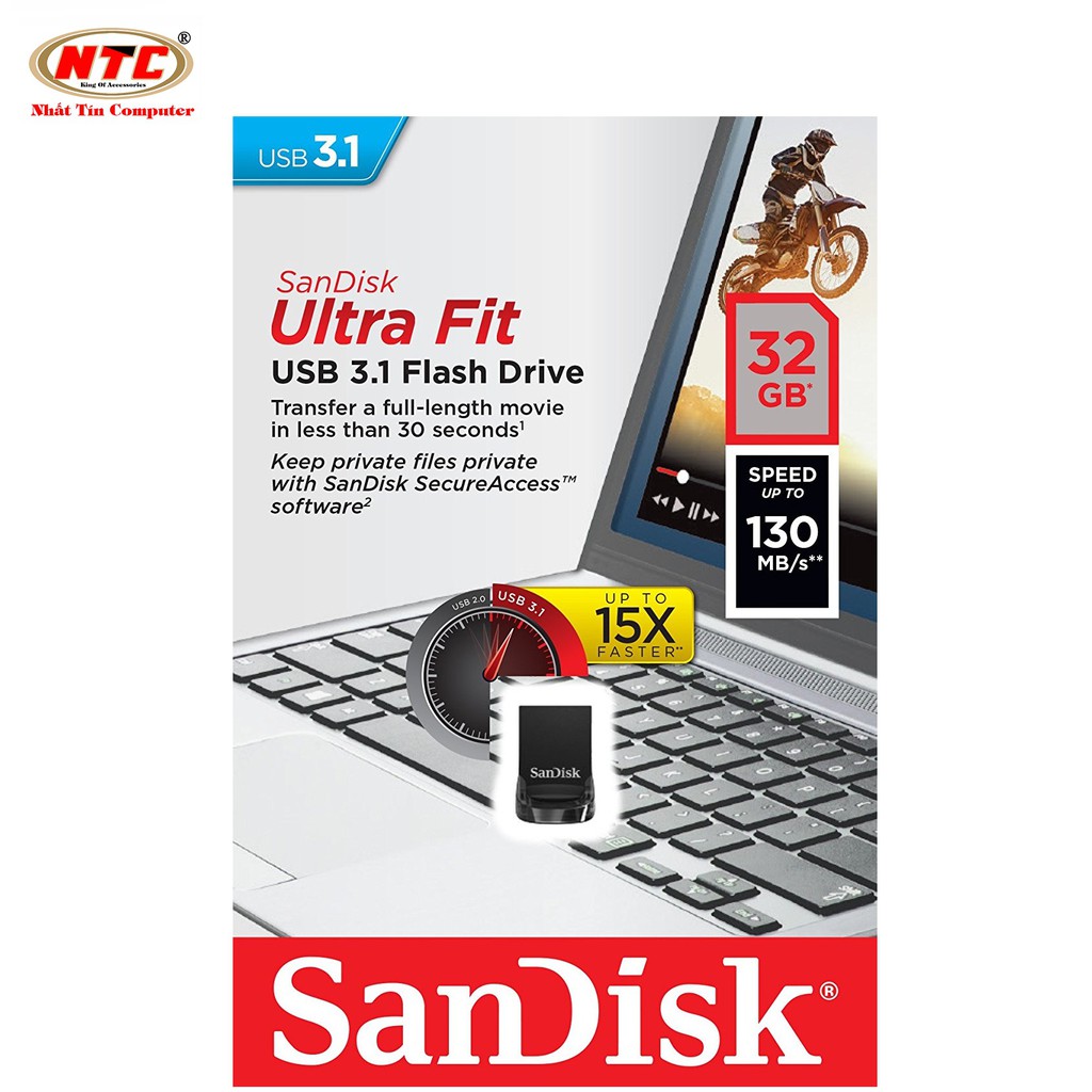 USB 3.1 SanDisk CZ430 Ultra Fit 32GB 130MB/s