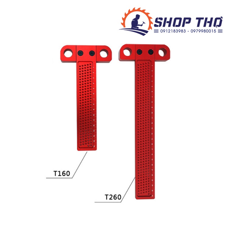 Thước kỹ thuật chữ T- 160 và T- 260 nhôm Anode màu đỏ