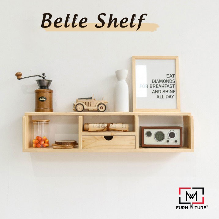 Kệ gỗ treo tường Belle Shelf xuất khẩu hàn quốc MW FURNITURE - Nội thất trang trí