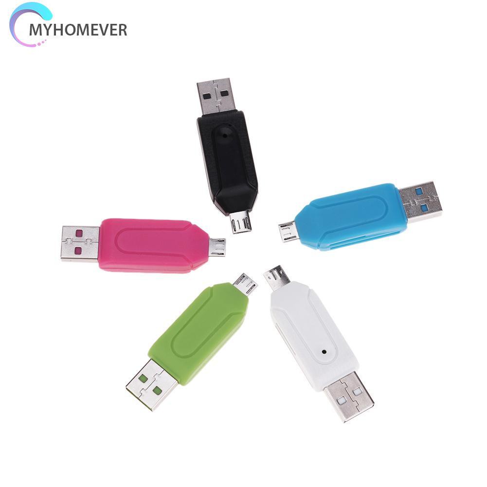 myhomever USB2.0 Micro USB OTG Card Reader for TF SD Memery Card for PC Mobile Phone