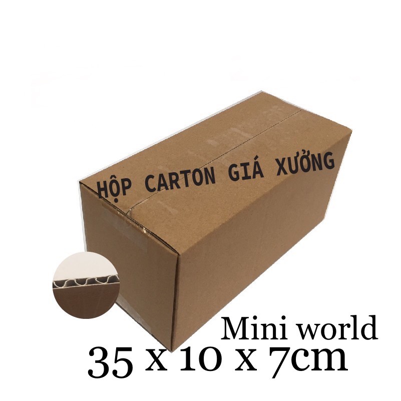 [set 10cái] Hộp Carton  kích thước 35x10x7cm. Hộp giấy gói hàng. Hộp đóng hàng. Hộp ship hàng. Hộp đóng gói búp bê