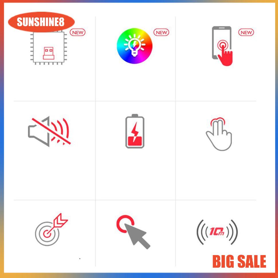 【SUN】Không dây với USB Sạc lại RGB Chuột BT 5.2 cho máy tính xách tay PC
