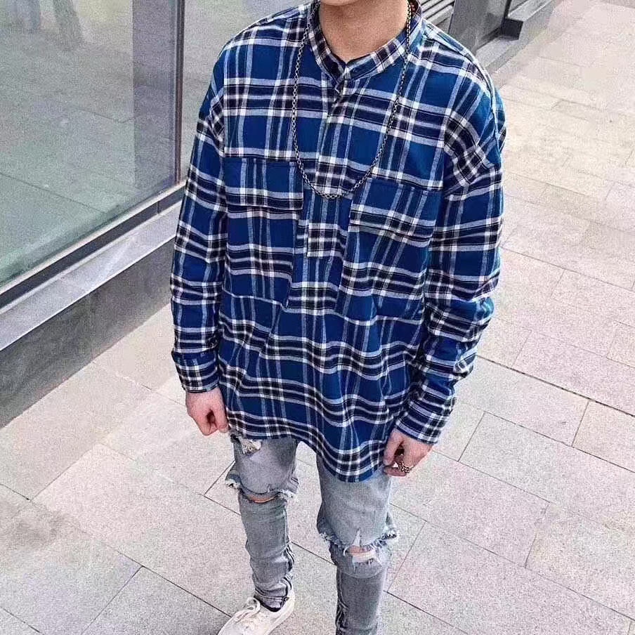 Áo flannel unisex Fear Of God phong cách hiphop