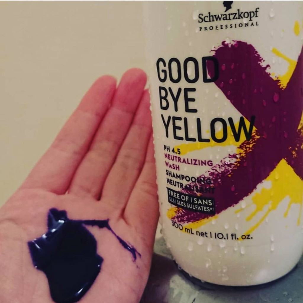 Dầu gội tím khử ánh vàng cho tóc trắng bạch kim Schwarzkopf Goodbye Yellow Shampooing 300ml