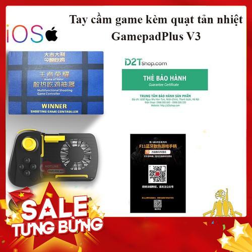 Tay cầm chơi game kiêm quạt tản nhiệt GamepadPlus V3 chơi PUBG, Liên quân và các game khác trên iPhone - Hàng nhập khẩu