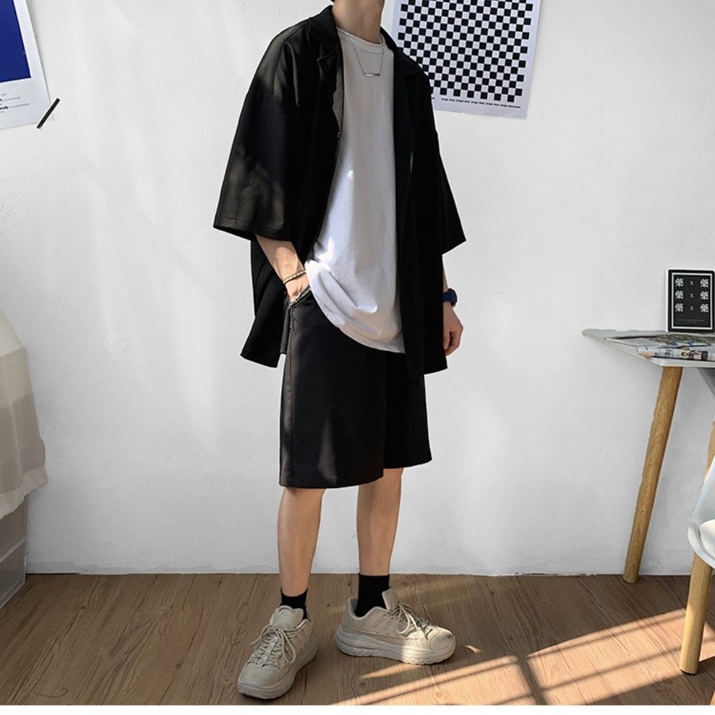 Set Blazer nam MERCINI chất vải cao cấp phong cách Hàn Quốc xu hướng thời trang mùa hè (Áo khoác blazer+Quần short) SC03 | BigBuy360 - bigbuy360.vn