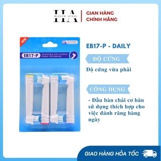 Đầu bàn chải điện thay thế EB17-P- DAILY  thích hợp cho việc đánh răng hàng ngày sản xuất theo tiêu chuẩn của Oral B