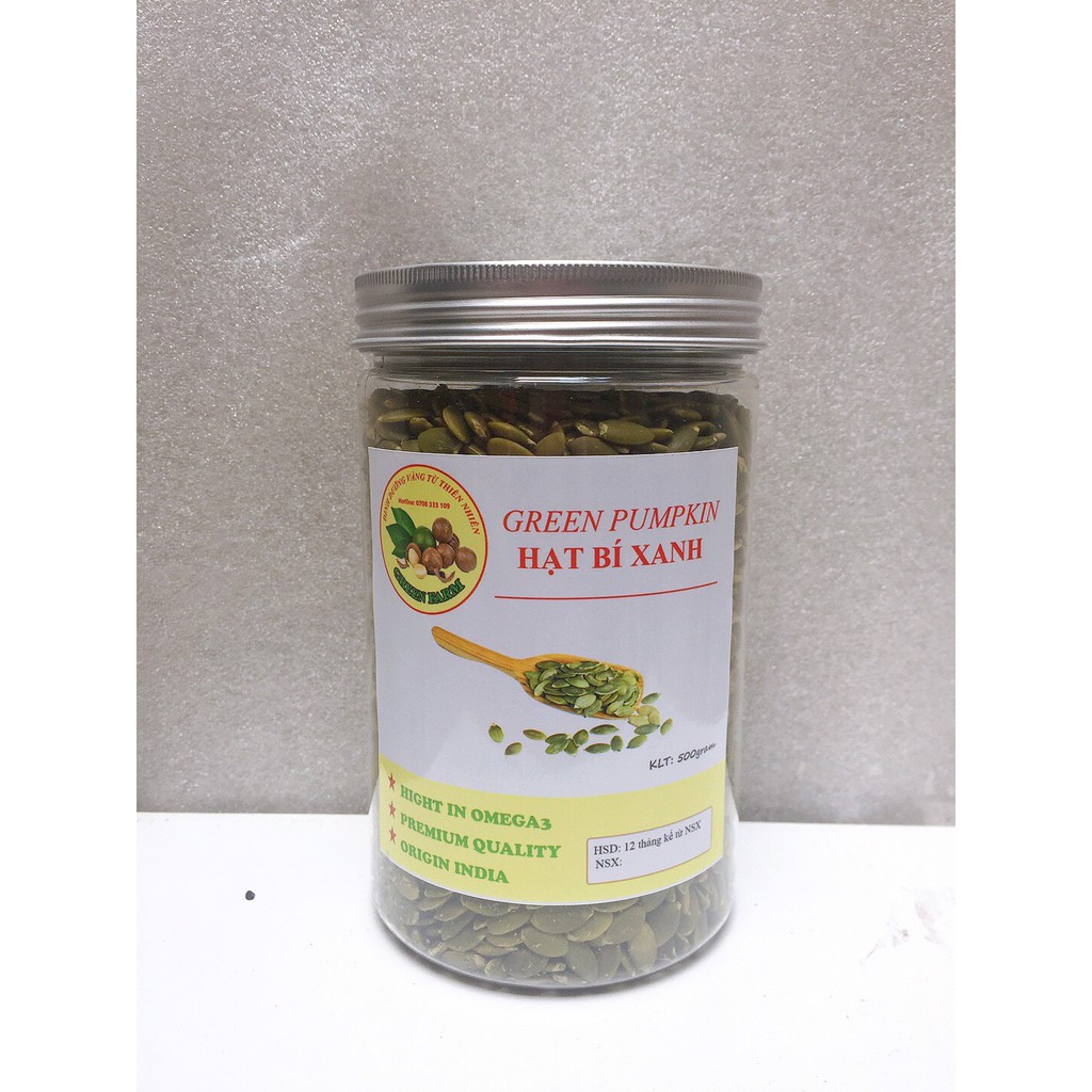 Nhân hạt bí xanh sấy chín nguyên vị 500g