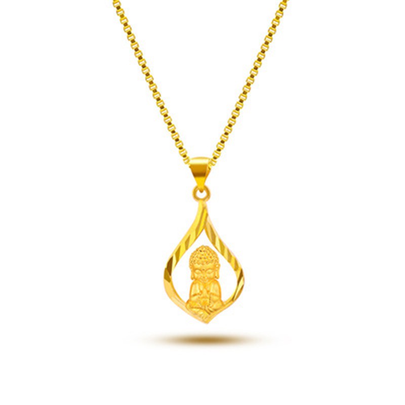Dây Chuyền Xi Mạ Vàng 375%Phong Cách Hàn Quốc Little Buddha clavicle chain