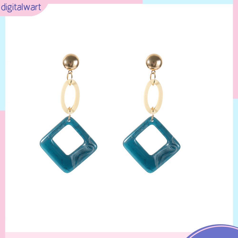 Khuyên tai hình tròn/thoi dáng dài thanh lịch cho nữ