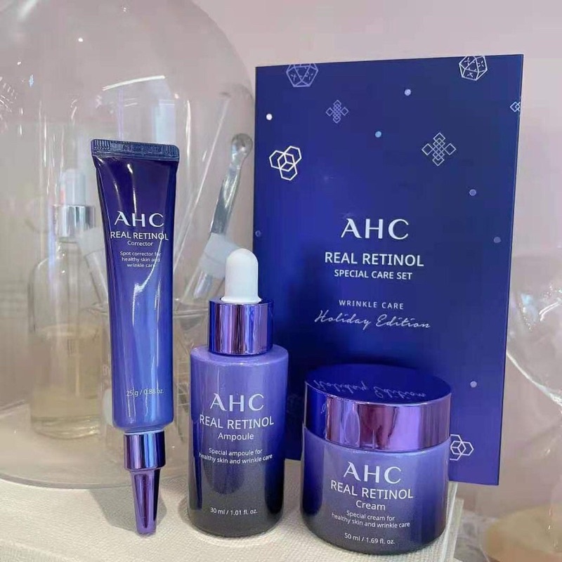 BỘ DƯỠNG DA CĂNG BÓNG CHỐNG LÃO HOÁ AHC REAL RETINOL .