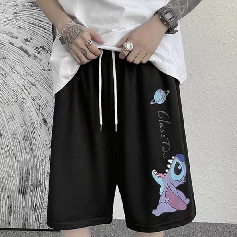 Quần Short Dáng Rộng In Họa Tiết Hoạt Hình Phong Cách Hip Hop Hàn Quốc Thời Trang Mùa Hè Cho Nam【M-8XL